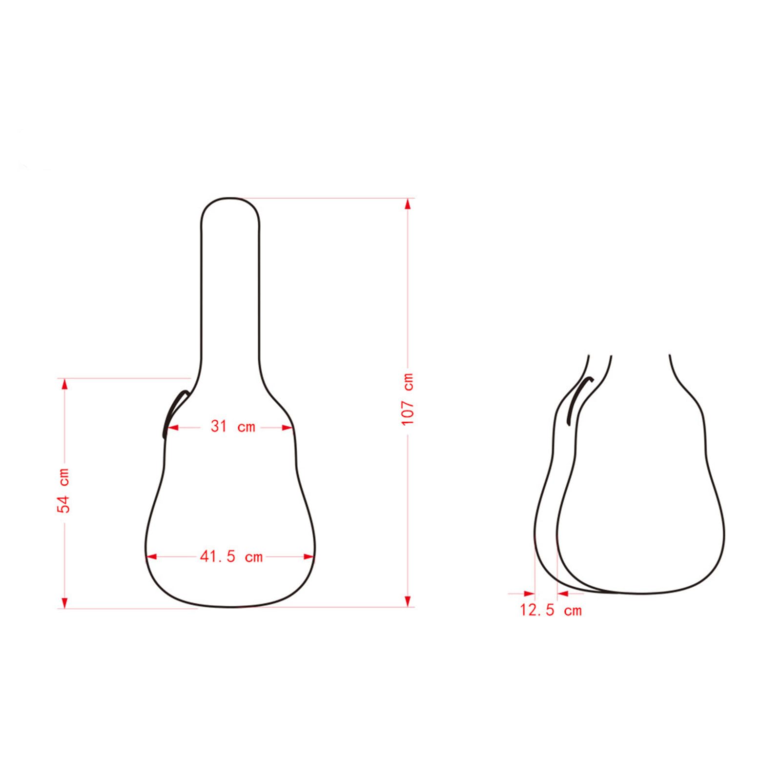 Custodia per Chitarra Acustica, Impermeabile 40/41 Pollici Resistente Imbottita Protettiva per Chitarra Acustica Classica Tracolla Regolabile Custodia Morbida per Chitarra Acustica (Nero)