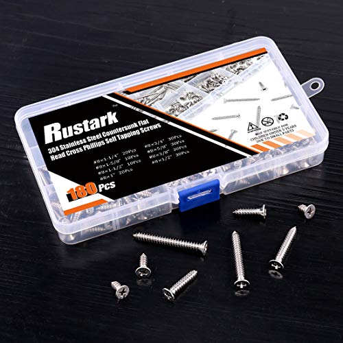 Kit de tornillos autorroscantes acero inoxidable 180 pcs miniatura 7