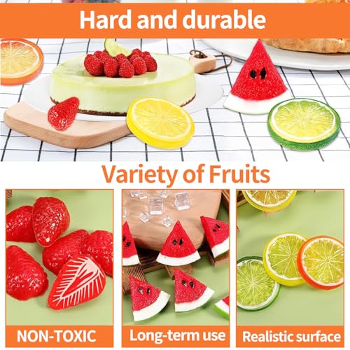Set de 48 piezas de frutas y cubos de hielo falsos miniatura 4