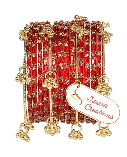 Image of Swara Creations Kashmiri Ghungroo Raindrop Bangles Combo Set | for Women and Girls|Set of 16 Pcs (SKU417)
