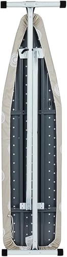 Miniatura 3 de Tabla de planchar beige con patas en T con funda de algodón, tabla de planchar plegable de 53 x 14 pulgadas, altura ajustable, uso doméstico