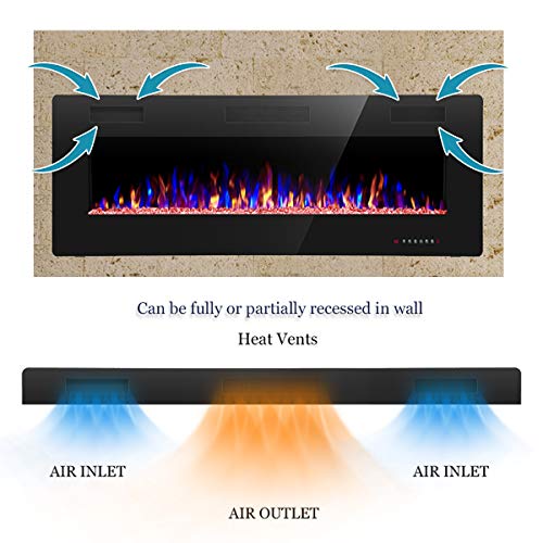 R.W.Flame Electric Fireplace 50 Inch Recessed And Wall Mounted,The Thinnest Fireplacelow Noise thumb #3