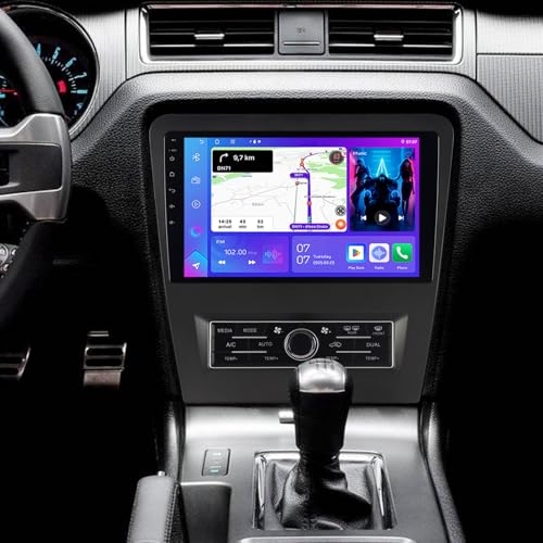 ASURE 4+64G Android 15 Car Stereo Radio for Ford Mustang 2010-2014,10.1 inch Car GPS Navigation Head Unit with Wireless Carplay,Android Auto,1280x800 HD Touchscreen Multimedia Player
