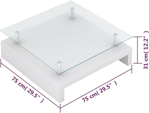 Miniatura 2 de GuyAna Mesa de centro con parte superior de cristal, mesas de centro para sala de estar, mesa de centro moderna, mesa de centro de cristal pequeña,