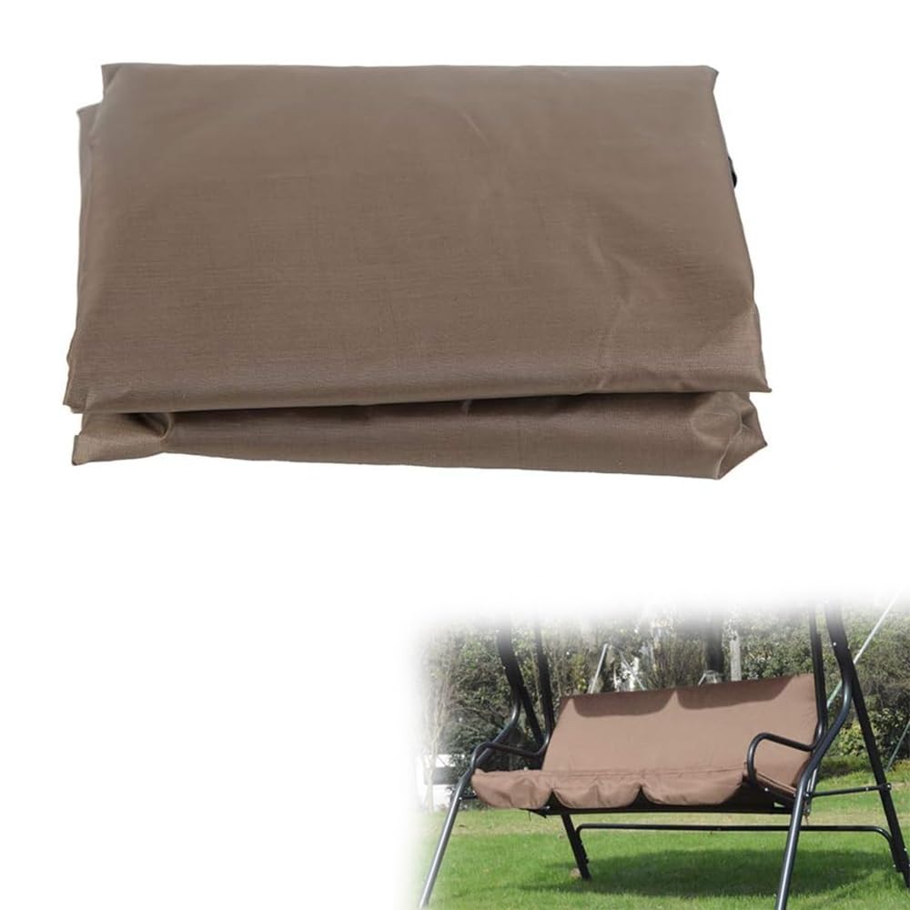 ZYXQQJ Patio Porch Swing Seat Cover 210D Oxford Waterproof Swing Cushion Protection Covers Replacement For 2/3 Seater, 51x18x3in 59x20x4in(Brown,150x50x10cm/59x20x4in)