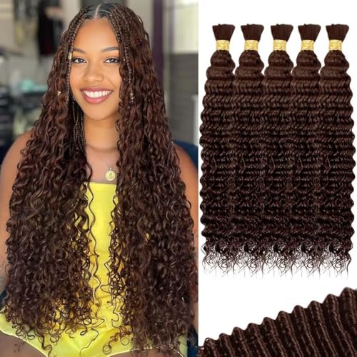 Chocolate Brown Human Braiding Hair for Boho Braids 160g 5