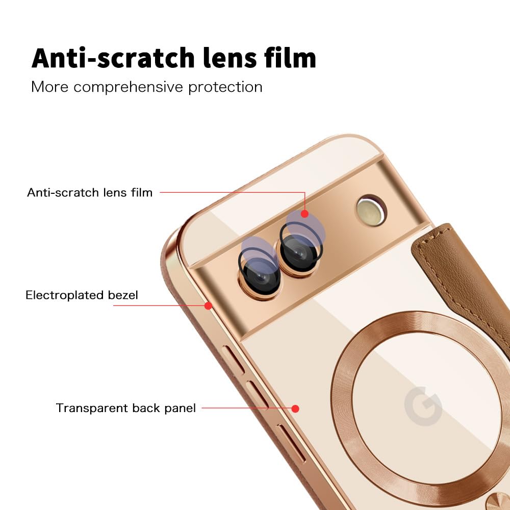 Étui Pour Google Pixel 6a, étui Portefeuille Vintage En Cuir PU Avec Fente Pour Cartes, Béquille