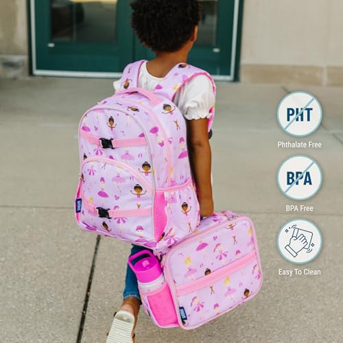 Image of Wildkin Kids Backpack for Boys & Girls, ECO rPET Recycled Lightweight 15 inch Bookbag with Padded Straps - Ideal for Preschool, Kindergarten, School & Travel, Ages 4-6 - Ballerina