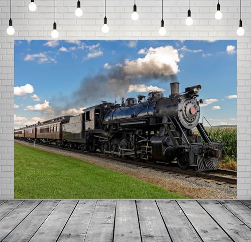 BELECO Telón de Fondo Tela 7x5FT Tren de Vapor miniatura 5