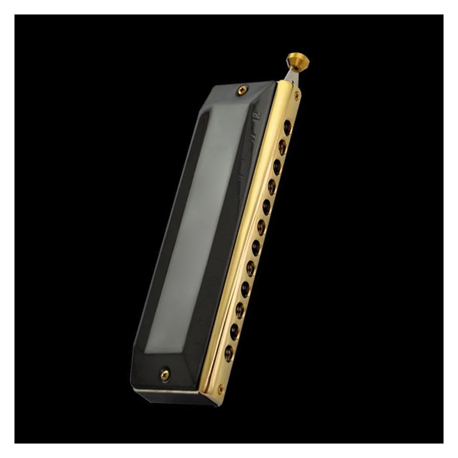 Harmonijka diatoniczna, 12/16 Holes Chromatic Scale Harmonica C Key Black Gold Professional Mouth Harmonica Playing Musical Instrument harmonica Beginners(Black 12 Holes)
