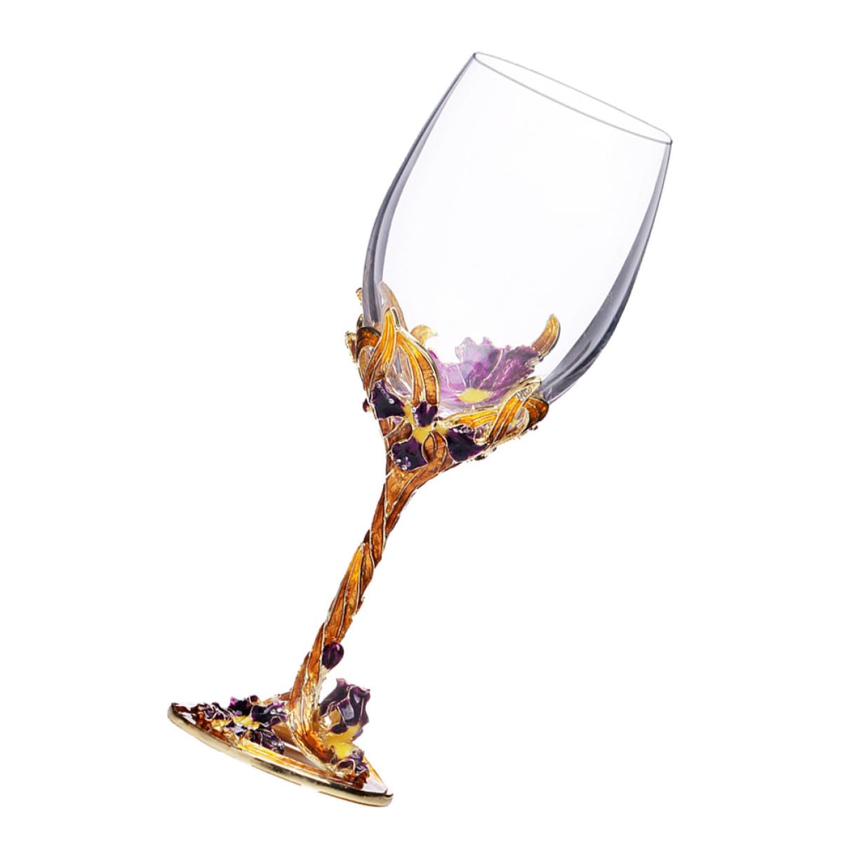 Verre à vin rouge en cristal de 350ml avec gobelet émail transparent