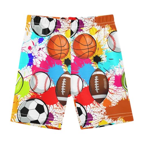 Sports Ball Colorful Girls Bike Shorts Girl Clothes Toddler Under Dress Dance Shorts for Sports,4T