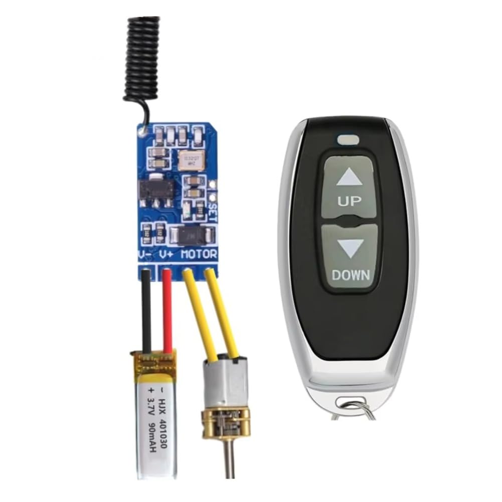 Jnchdghwa As Shown Motor Control Switches 3.7V 5V 7.4V 9V Mini Remote Control Forwards Reverse Stop Positive Negative Winch Motor