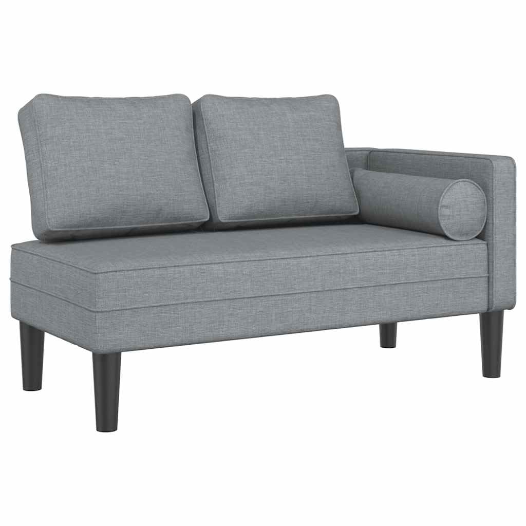 vidaXL Sofá diván con Cojines Tela Gris Claro, Chaise Longue Silla, sofá Chaise Longue, sofá tapizado, Tumbona, Tumbona, sofá de salón