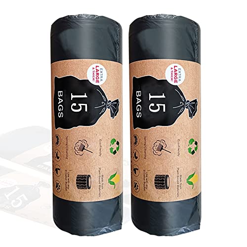 8 Gallon Trash Bags, 15+15 Count Garbage Bags 8 Gallon, Compostable Medium Black Trash Bags, Unscented Leak Proof Bags For Office, Home, Bedroom, Car, Kitchen…… #TOP9