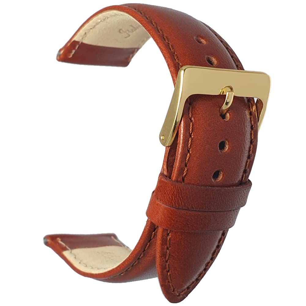 Talk TimeLight Brown Tan Padded Italian Nappa Leather Watch Strap