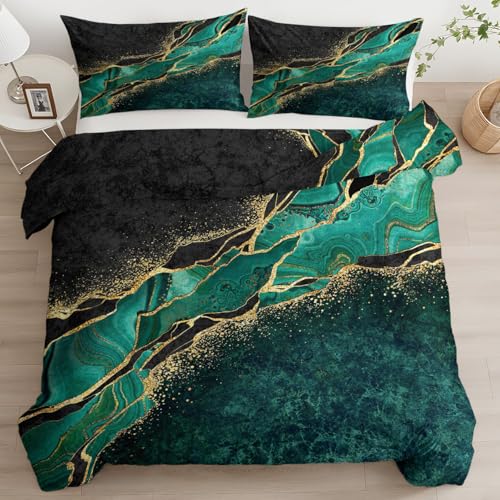 XCQHZYQ Luxus Marmor Bettwäsche 180x200 cm Mikrofaser 3-Teilig...