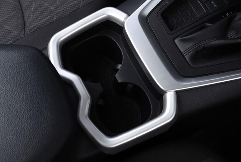 Car Accessories Fit for Toyota RAV4 2019-2025 ABS Interior Interior Cup Holder Cover Trim 1PC （Matte Silver）