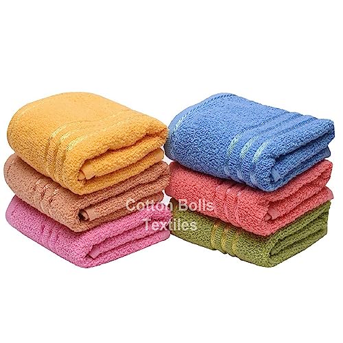 Cotton Bolls Textiles Cotton Hand Towel Set of 6 35x50 CM Multipurpose Napkins Kitchen Towel Wash Basin Gym Yoga