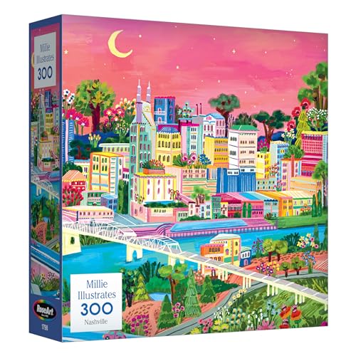 RoseArt - Millie Illustrates - Nashville - 300 Piece Jigsaw Puzzle – Vibrant Cityscape Artwork, Fun & Relaxing Puzzle for Adults by RoseArt - Used condition - US$6.27