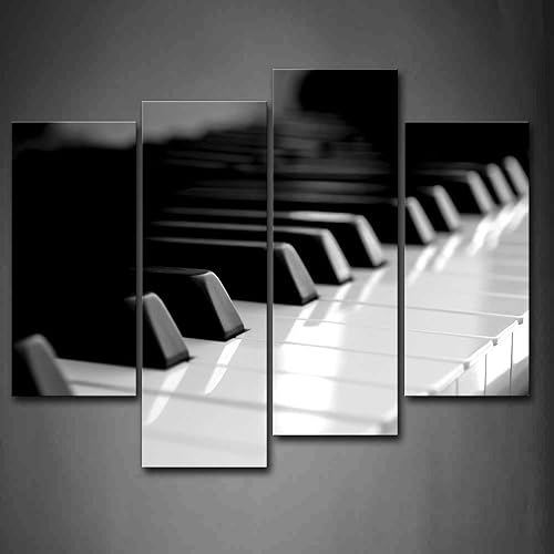 First Wall Art - Arte de pared con teclado de piano en blanco y negro, impresión en lienzo, para decoración del hogar, regalo