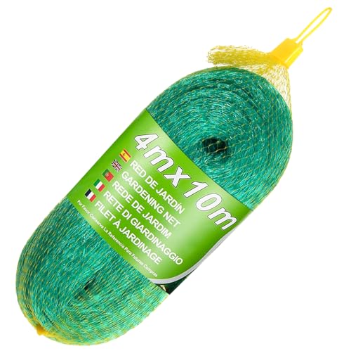 H HOME-MART 4 * 10M Garden Netting Green Anti Bird Protection Net Mesh Protect Seedlings Plants Flowers Fruit Trees Vegetables from Rodents Birds Deer Reusable Fencing