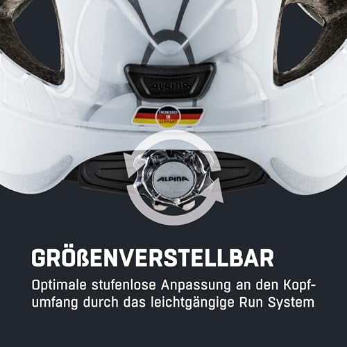 ALPINA XIMO Flash Kinderfahrradhelm, White Flower Gloss, 47-51 cm – Ansicht 6
