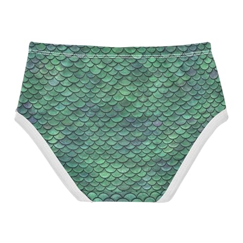 Cotton Girls Underwear Toddlers Mermaid Dragon Scales Green Panties Little Girl Animals Briefs Kids Undies 2t2