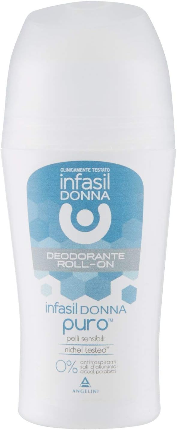 Italian Gourmet Donna Deodorante Roll-on Puro empfindliche Haut 12 x 50ml | Formula delicata, Schutz gegen Geruch, ohne Alkoholgefühl, für tägliche, Gesamtnettogewicht 600 ml + Kostenlos Polpa 400g