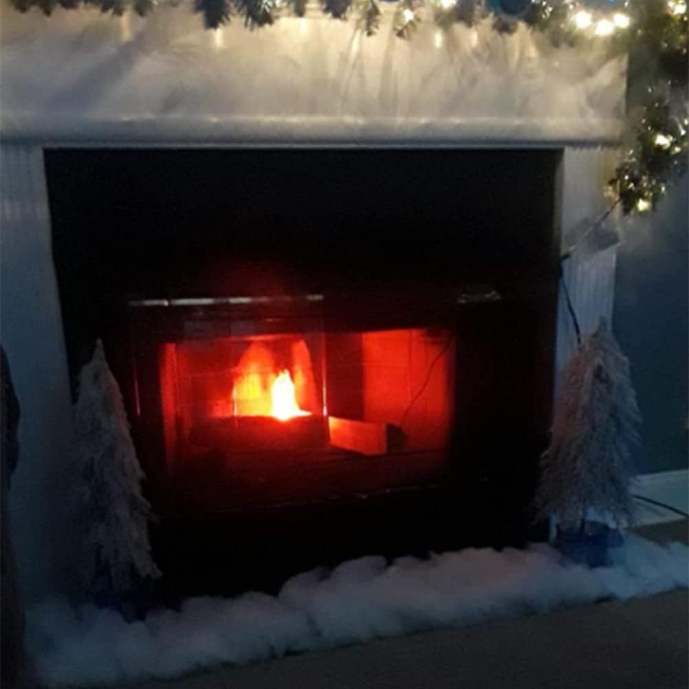 3D Fake Fire Flames Lamp, Artificial Flame Campfire Realistic Stage Light LED Table Lamp for Halloween Night Light Club Decor, Black