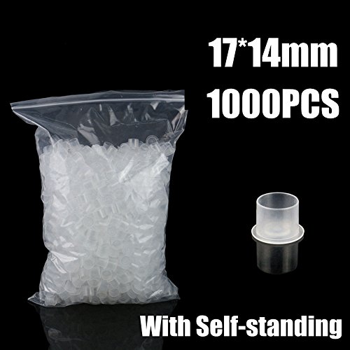 Tattoo Ink Caps Medium - 1000PCS Disposable Plastic Tattoo Ink Cap with Base Tattoo Cups for Tattooing, Tattoo Ink, Tattoo Supplies (14 * 12mm)