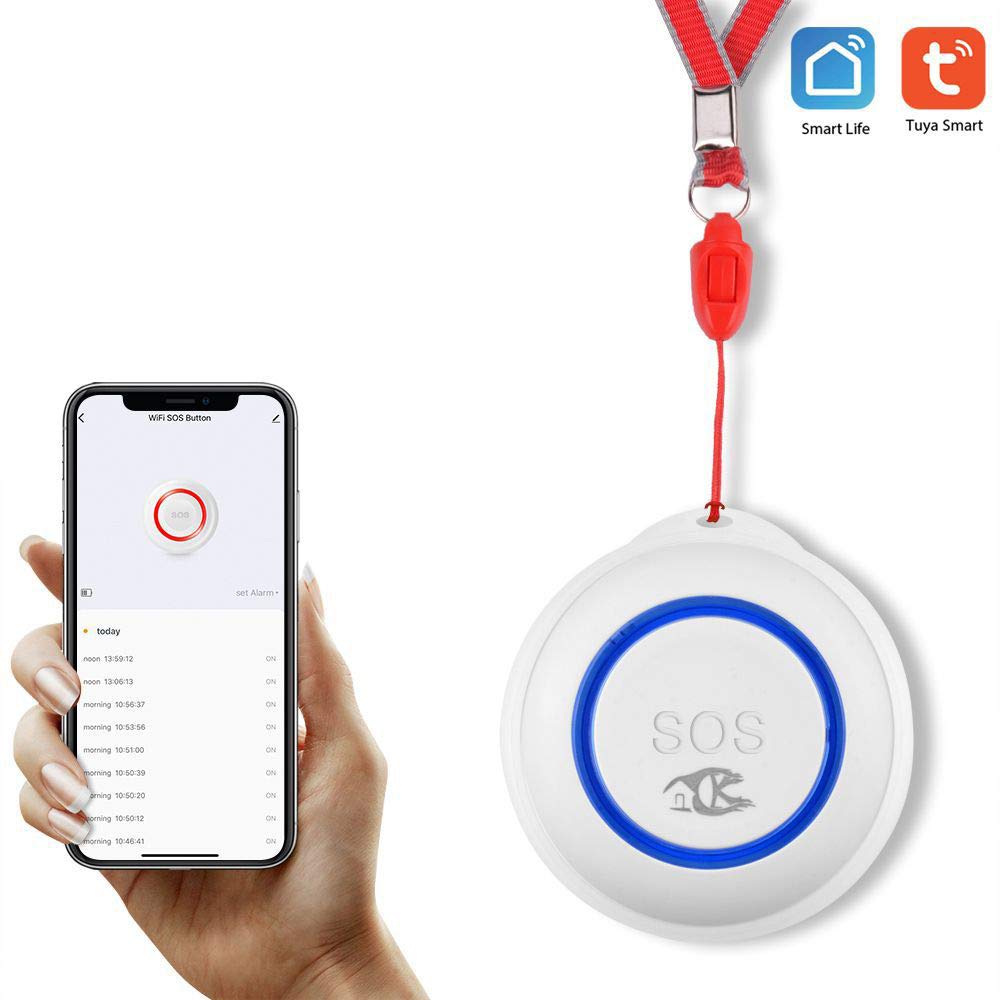 Wireless Fidelity Botón de Emergencia Inteligente Un botón Botón de Llamada de Alarma para Ancianos Enlace de Escena Inteligente Botón de Emergencia SOS