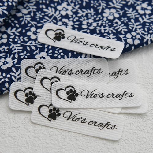 Étiquettes thermocollantes et à coudre pour vêtements anti-perte en coton blanc x60