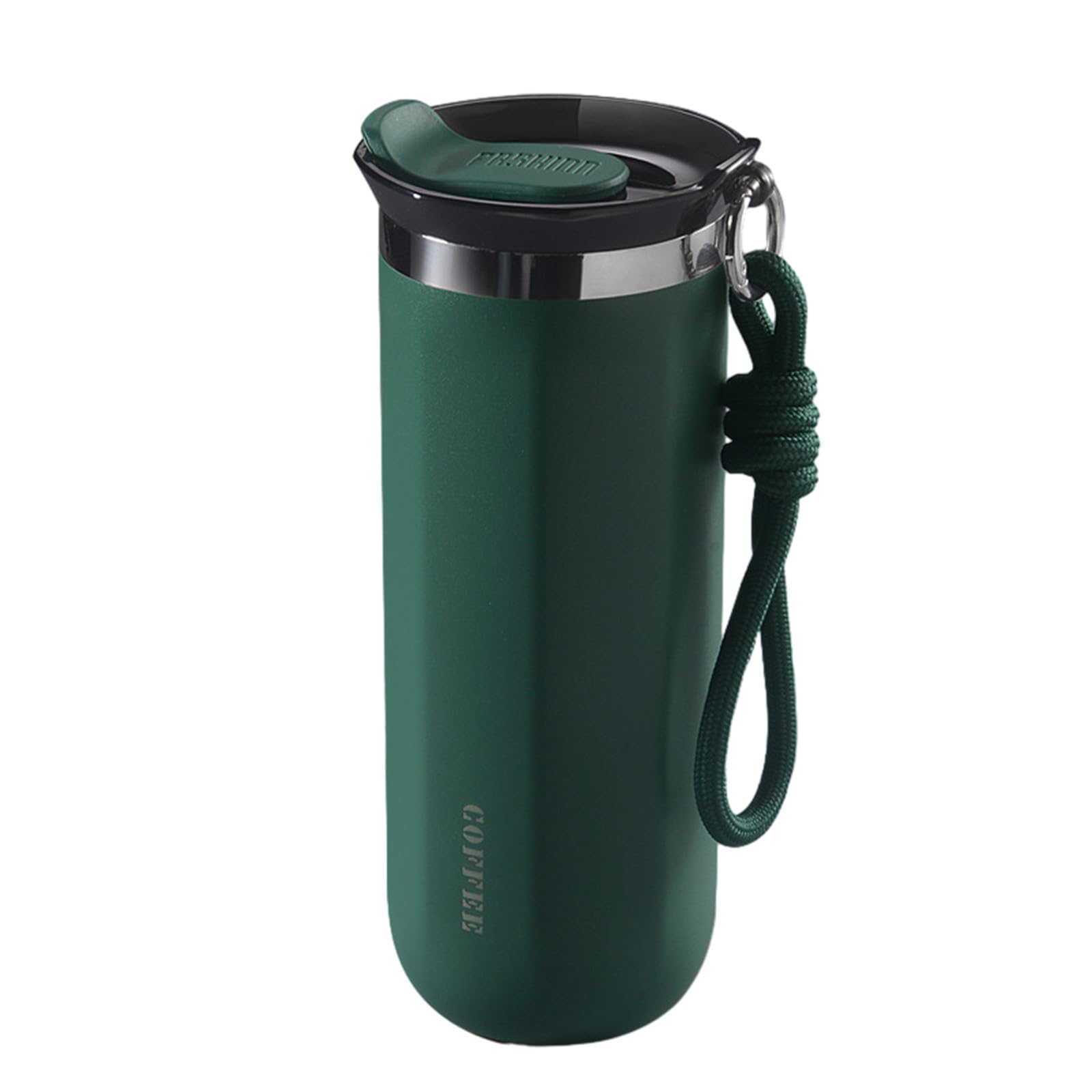 OUYAOAUA Vacuum Insulated Coffee Cup, Double Layer Stainless Steel Travel Cup with Drinking Lid, Outdoor Insulated Travel Mug for Hot Drink 500ML (Green)