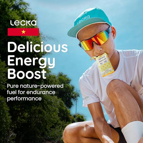 Image of Lecka Energy Gel, 12 Gels | for Endurance Exercise, Made with Real Fruits and Basil Seeds, Provides Natural Energy and Electrolytes (12 Gels, Banana)