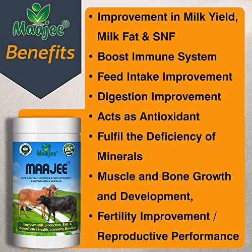 Image of Cow and Buffalo and Cattle Feed Nutrition Supplement Minerals Mixture Improves Healthy Skin Radiant Coat Milk Yield, Fat & Snf Content Gain Weight (908Gm), Powder