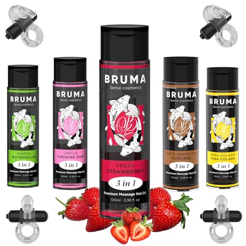 Lubricante íntimo con sabores |Aceite de masaje Efecto Calor 100 ml | Lubricante íntimo comestible | Gel para masajes eróticos | Para Parejas | Base agua Ultra Deslizante (Fresa)
