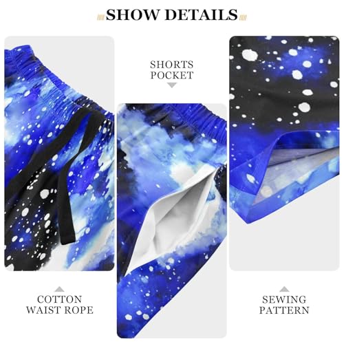 Blue Galaxy Starry Pajama Shorts for Men Lounge Pants Lounge Sleep Shorts Men'S Pajama Bottoms with Pockets, S-XXL-XXL4