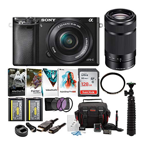 Sony Alpha a6000 Mirrorless Camera with 1650mm and 55210mm Lenses