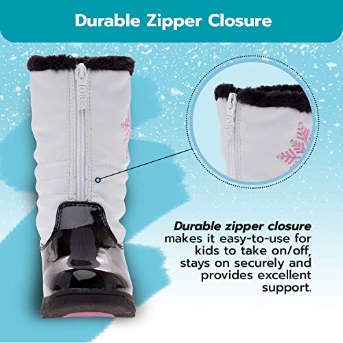 Totes Girls Snow Boots with Zipper Vanessa All-Weather Insulated Snowflake Accent Winter Boots Built for Comfort, Durability - Keep Feet Warm & Dry2