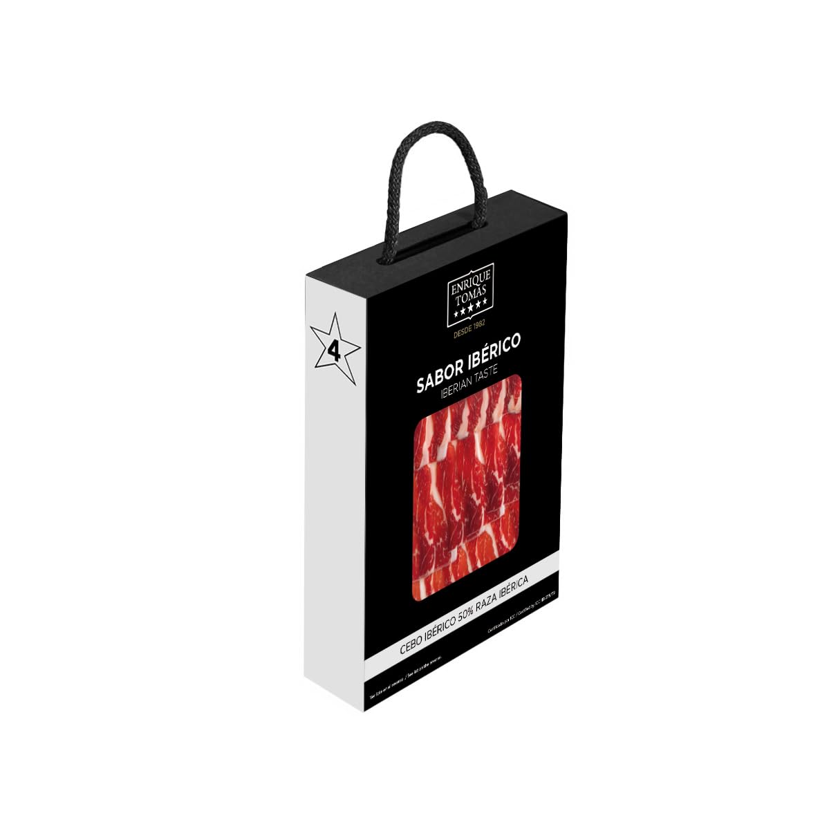 ENRIQUE TOMAS - Pack Sabor Ibérico: Jamón de Cebo Ibérico 50% Raza Ibérica - 5 sobres de jamón 80gr + 1 sobre de taquitos de jamón 80gr + 1 sobre de virutas de 100 gr