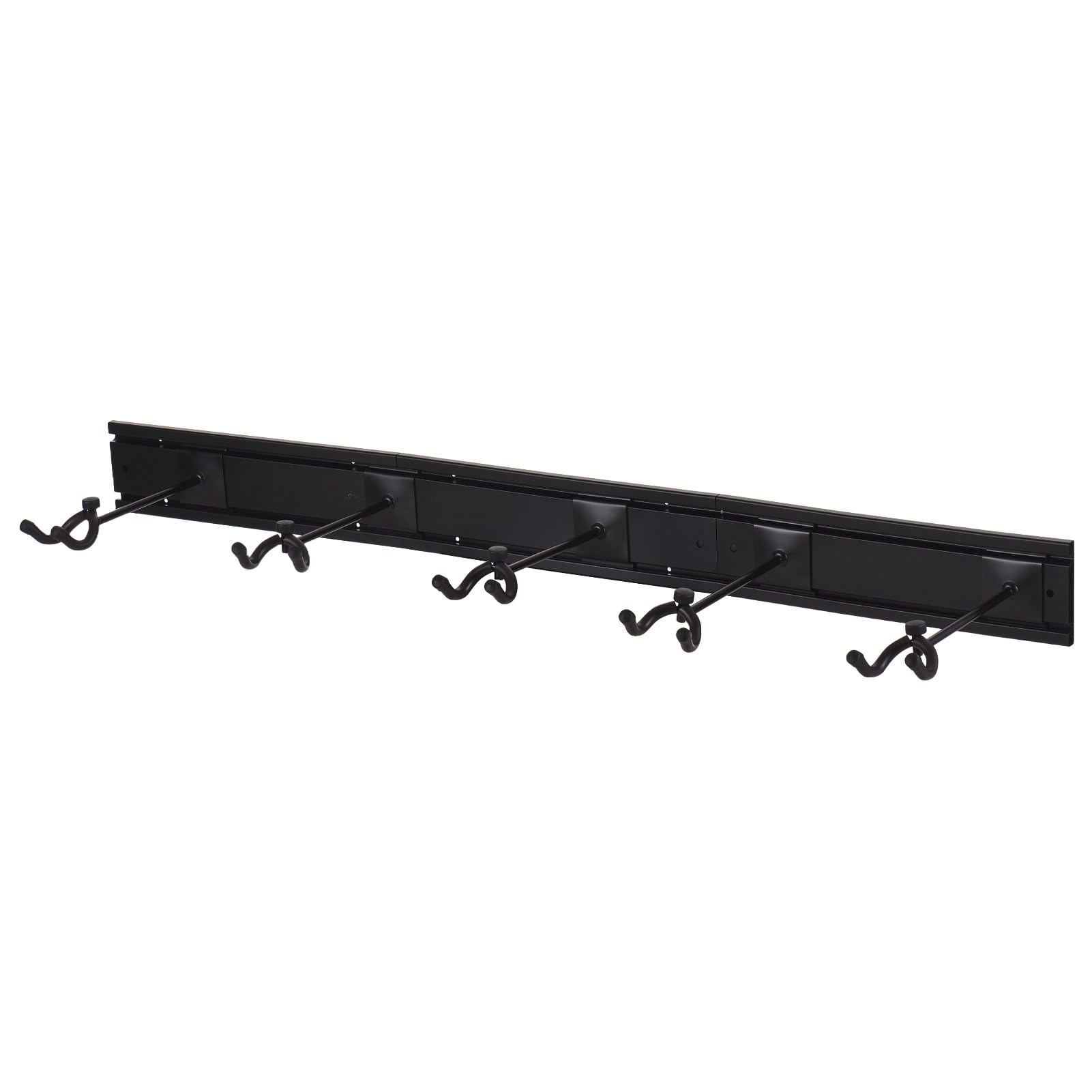 Soporte de Pared para Guitarra, Soporte para Guitarra de Aleación de Aluminio con 5 Ganchos Ajustables, Colgador de Pared de 50 Pulgadas para bajo Acústico Eléctrico, Ukelele, Violín, (BLACK)