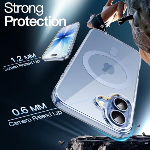 Image of JETech Magnetic Case for iPhone 17 6.3-Inch Compatible with MagSafe, Shockproof Phone Bumper Cover, Anti-Scratch Clear Back (Mist Blue)
