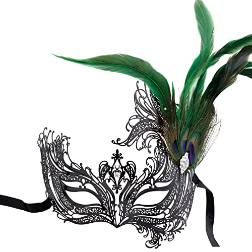 Coddsmz Masque pour Les Yeux vénitien Déguisement Accessoire Fluff Diamant Plume Dentelle pour Masques Party Ball Cover