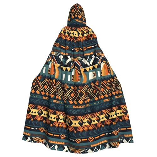 WHJSSF Capa con capucha para adultos con textura étnica tribal africana para Halloween, capa con capucha súper grande sin cremallera