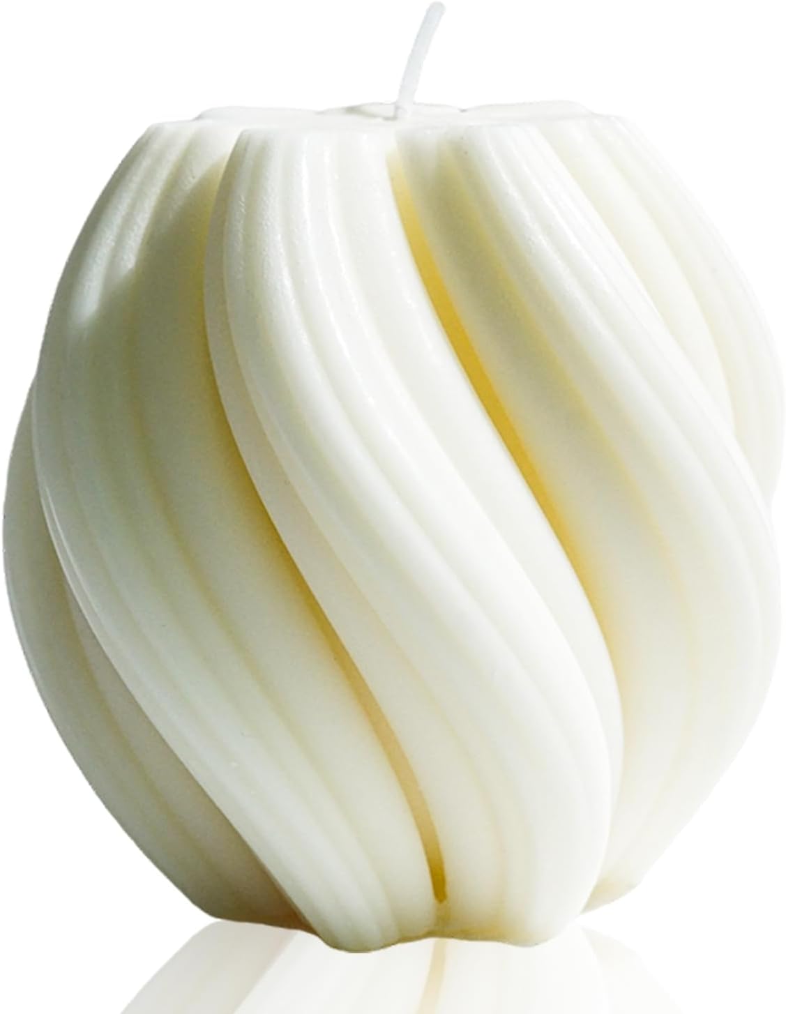 swirl ball candle?scented soy wax spiral candle?home office danish pastel trendy room floating shelves decor large candles,white swirl ball-white