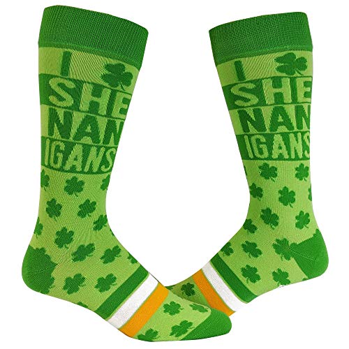 I Clover Shenanigans Socks Funny Saint Patricks Day Irish Novelty Sarcastic