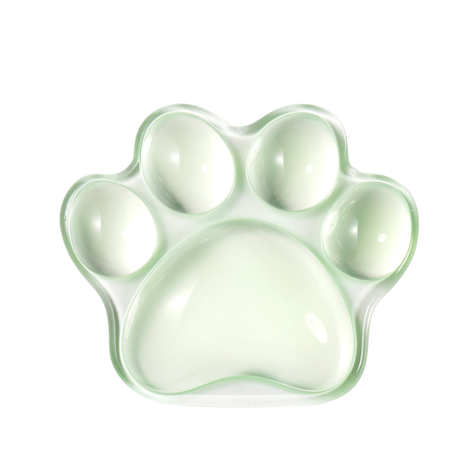 Cat Paw Mouse Wrist Rest, Clear Gel Mouse Wrist Support Pad, Green Cute Ergonomic Wrist Cushion for Mouse, Soft Transparent Wrist Pain Relief for