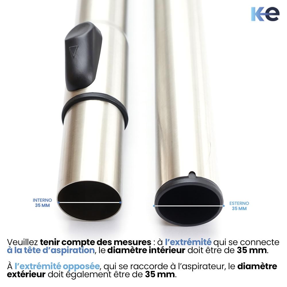 ANAKEL HOME Pack de Remplacement Tube d'aspirateur Universel avec buse d'aspirateur avec Joint pivotant, Accessoires d'aspirateur Universels | Ø35 mm, Longueur Réglable 56,5-94,5 cm