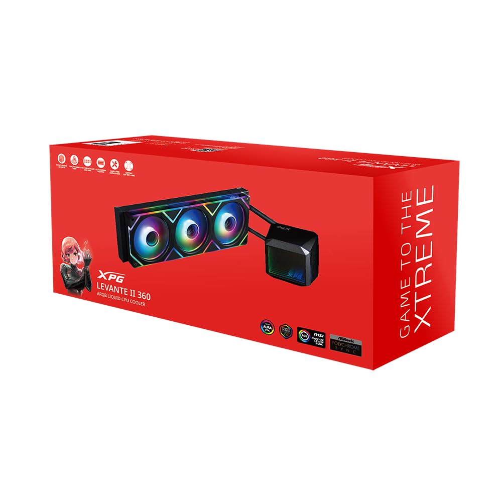 XPG Levante II 360, personal desktop AIO Liquid Cooler, Black, PC components